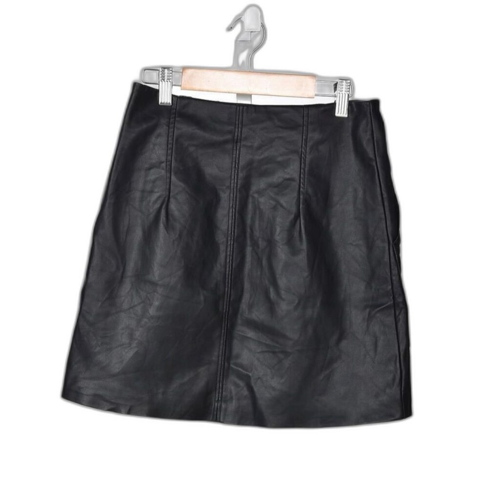 H.M. Black Faux Leather Mini Skirt Size 4